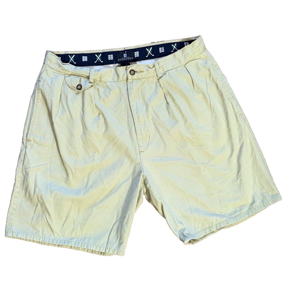 Vintage Givenchy Activewear Pleated Shorts Mens Size 38 Pastel Yellow